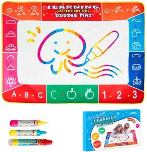 Monilon Aqua Magic Water Doodle Mat Kids Learning Toys with 3 Magic Pens, 40 Inches X 28 Inches