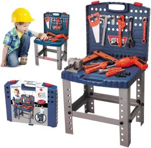 68 Piece Kids Toy Workbench W Realistic Tools