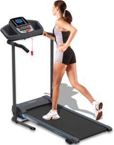 SereneLife Smart Electric Folding Treadmill – Easy Assembly Fitness Motorized Running Jogging Exercise Machine with Manual Incline Adjustment, 12 Preset Programs | SLFTRD20 Model